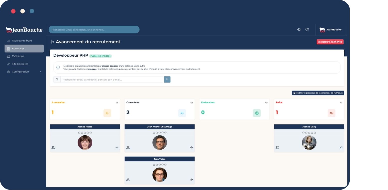 Gestion des candidatures